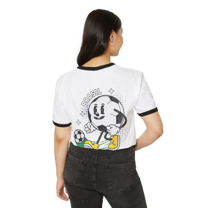 Brasil Heart Ringer Tee | Vintage World Cup Soccer Graphic